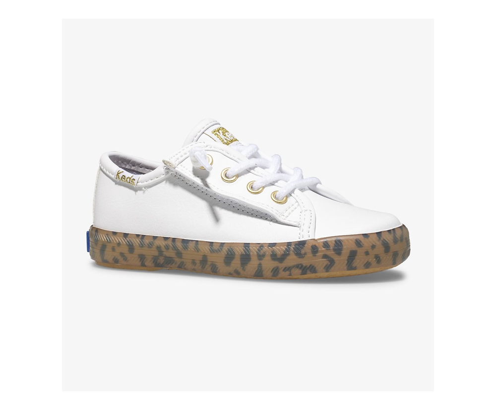 Keds Sneaker Kinder Weiß - Kickstart Leopard Foxing Jr. - EGC-501367